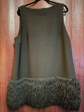 H&M Black Sleeveless Mini Dress with Fringe Hem